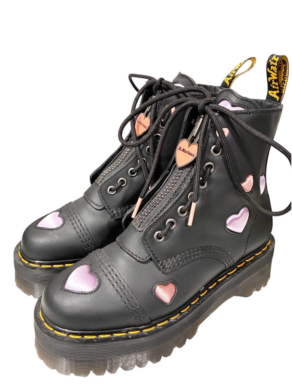 Dr. Martens Sinclair Heart Platform Boot Leather Combat Size 6